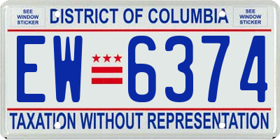 DC license plate EW6374