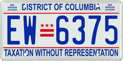 DC license plate EW6375