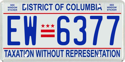 DC license plate EW6377