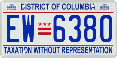 DC license plate EW6380