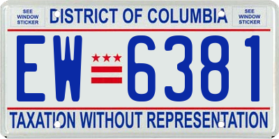 DC license plate EW6381