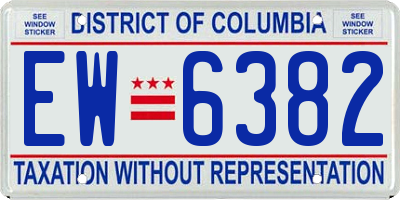 DC license plate EW6382