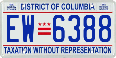 DC license plate EW6388