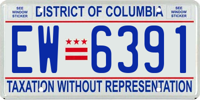 DC license plate EW6391
