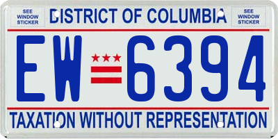 DC license plate EW6394