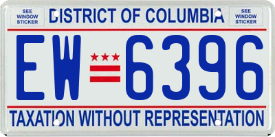 DC license plate EW6396