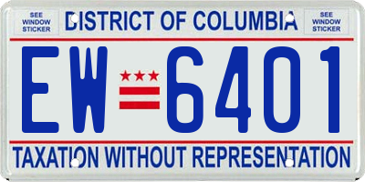 DC license plate EW6401