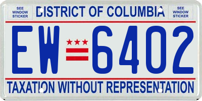 DC license plate EW6402