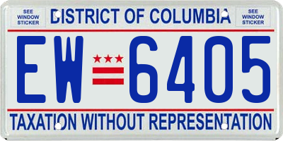 DC license plate EW6405