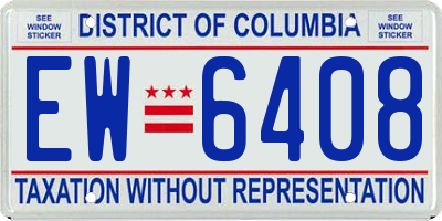 DC license plate EW6408
