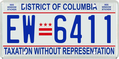 DC license plate EW6411
