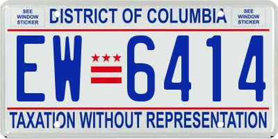 DC license plate EW6414