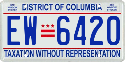 DC license plate EW6420