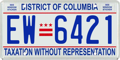 DC license plate EW6421