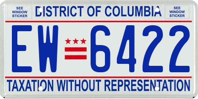 DC license plate EW6422