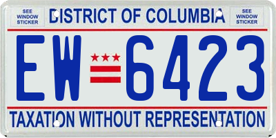 DC license plate EW6423