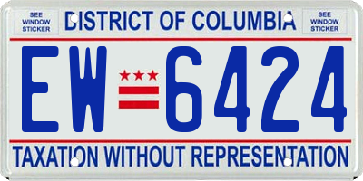 DC license plate EW6424