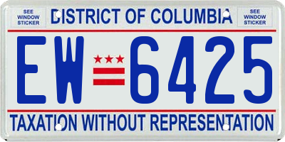 DC license plate EW6425