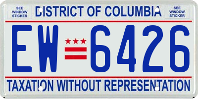 DC license plate EW6426
