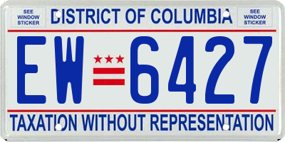DC license plate EW6427