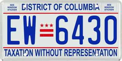 DC license plate EW6430