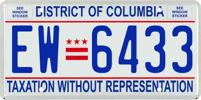DC license plate EW6433