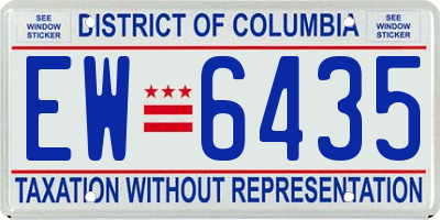 DC license plate EW6435