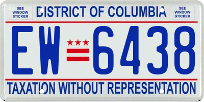 DC license plate EW6438