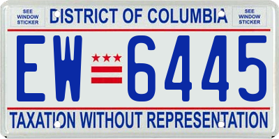 DC license plate EW6445