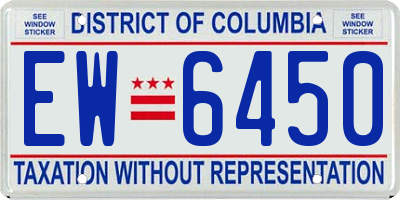 DC license plate EW6450
