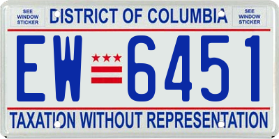 DC license plate EW6451