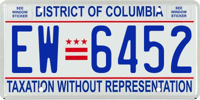 DC license plate EW6452