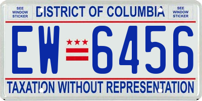 DC license plate EW6456