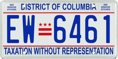 DC license plate EW6461