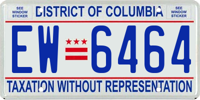 DC license plate EW6464