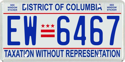 DC license plate EW6467
