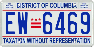 DC license plate EW6469