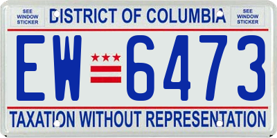 DC license plate EW6473