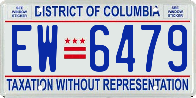 DC license plate EW6479