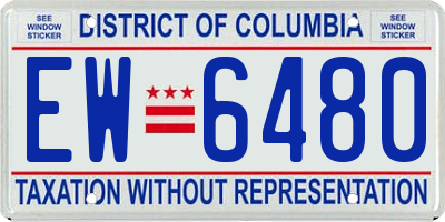 DC license plate EW6480