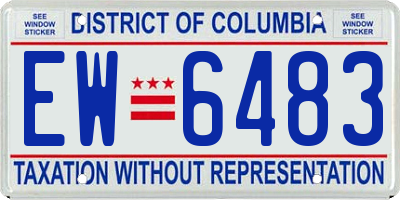 DC license plate EW6483