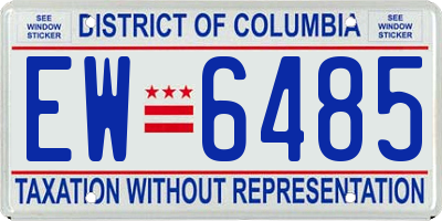DC license plate EW6485