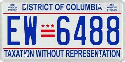 DC license plate EW6488