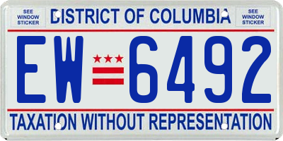 DC license plate EW6492