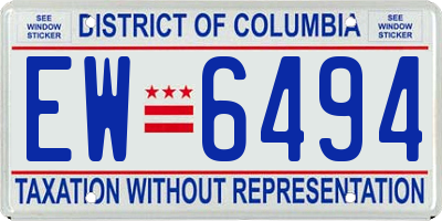 DC license plate EW6494