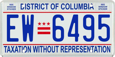 DC license plate EW6495