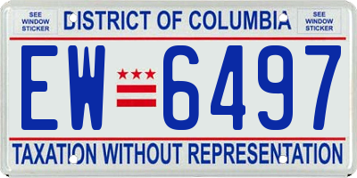 DC license plate EW6497