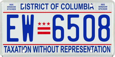 DC license plate EW6508