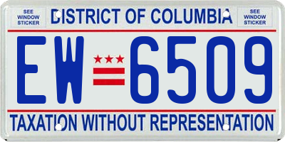 DC license plate EW6509