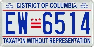 DC license plate EW6514